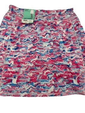 Reel Legends Women's Cabana Skort Medium length Medium Pink Glo Blue UPF 50